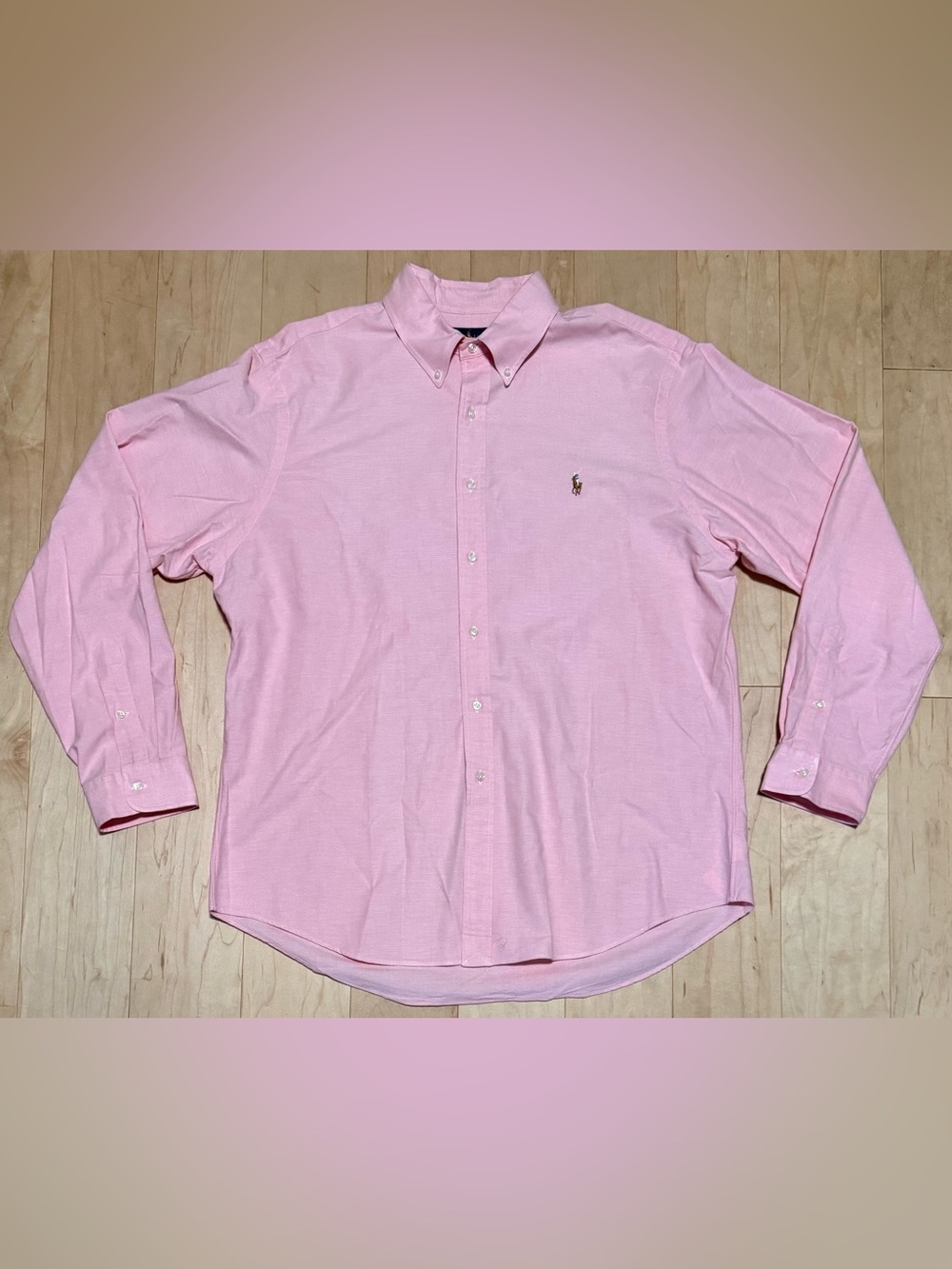 Polo Ralph Lauren Slim Stretch Oxford Button Down Shirt Pink Pony Men’s 2XL XXL